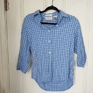 Blue Checkered Women's Top